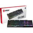 MSI VIGOR GK30 Gaming Keyboard, RGB Backlight, Plunger Keyswitch Technology, Water Resistant
