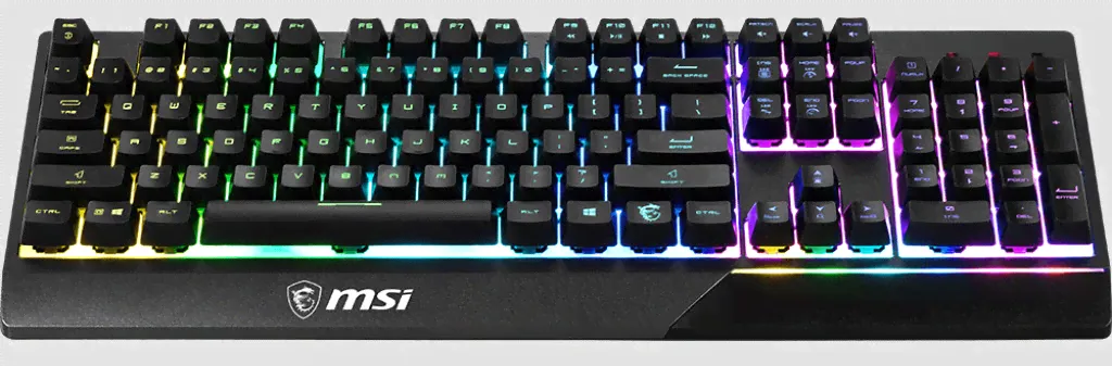 Gaming Keyboard MSI VIGOR GK30, Wired, Mechanical-like plunger switches. 6 zones RGB lighting with several lighting effects. Anti-ghosting Capability. Water Resistant (spill-proof), Black