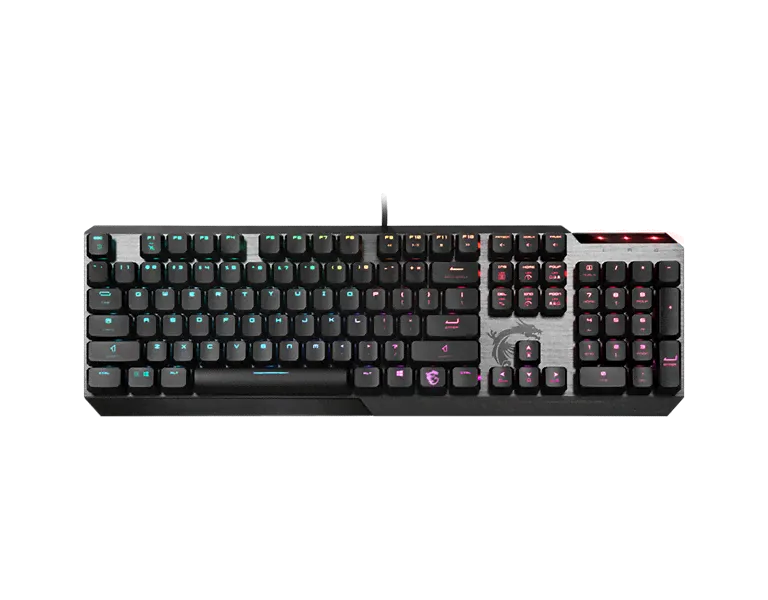 Gaming Keyboard MSI VIGOR GK50 LOW PROFILE, Wired, Mechanical, with Kailh Low Profile Tactile Keys, Floating Key Design, RGB, Black